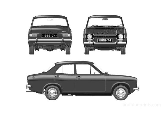 Download drawing Ford Escort Sedan 1971 in ai pdf png svg formats